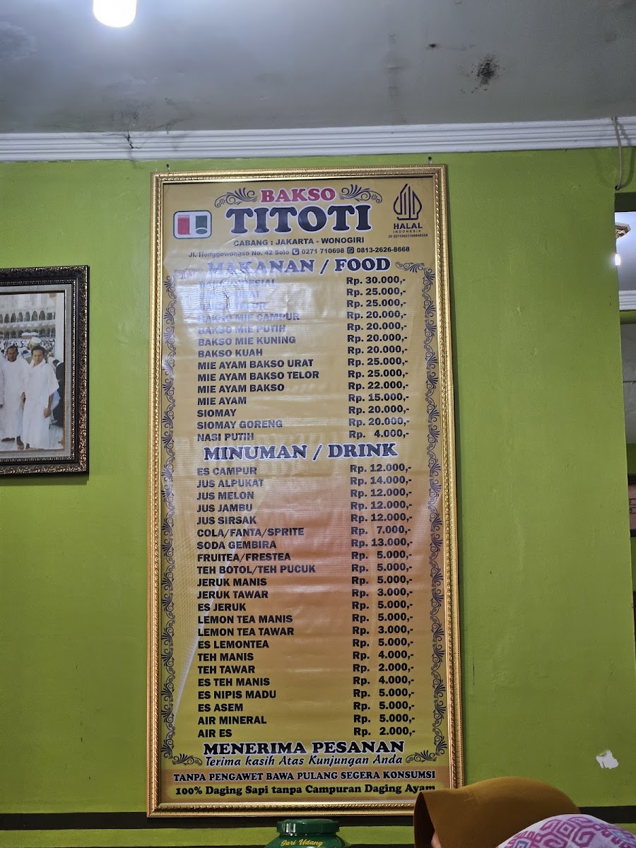 BAKSO TITOTI SOLO Menu - Image 3
