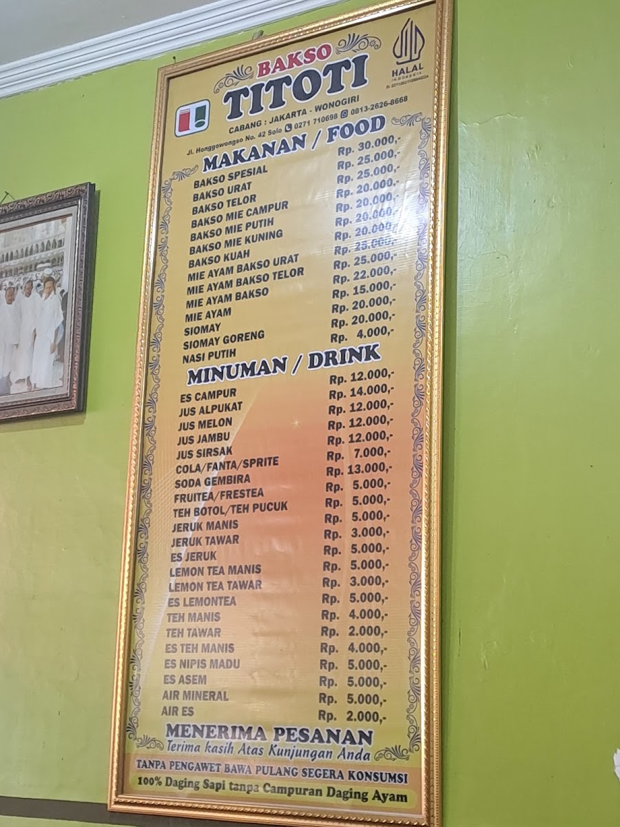 BAKSO TITOTI SOLO Menu - Image 6